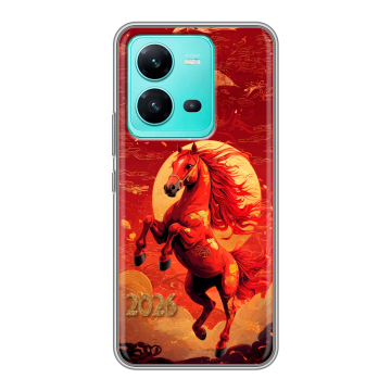 Силиконовый чехол на Vivo V25 с принтом Новый год