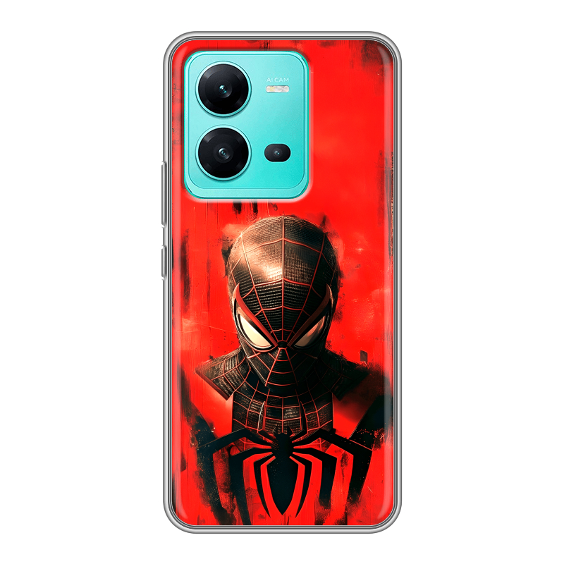 Силиконовый чехол на Vivo V25 с принтом человек паук spiderman Силиконовый чехол на Vivo V25 с принтом человек паук spiderman