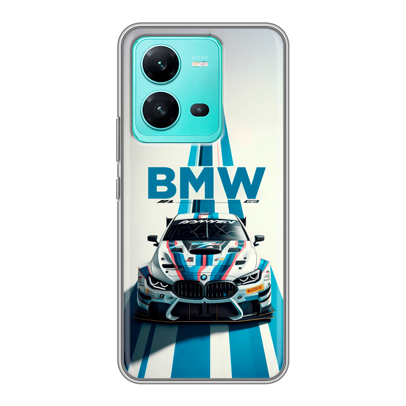 Силиконовый чехол на Vivo V25 с принтом БМВ BMW Силиконовый чехол на Vivo V25 с принтом БМВ BMW