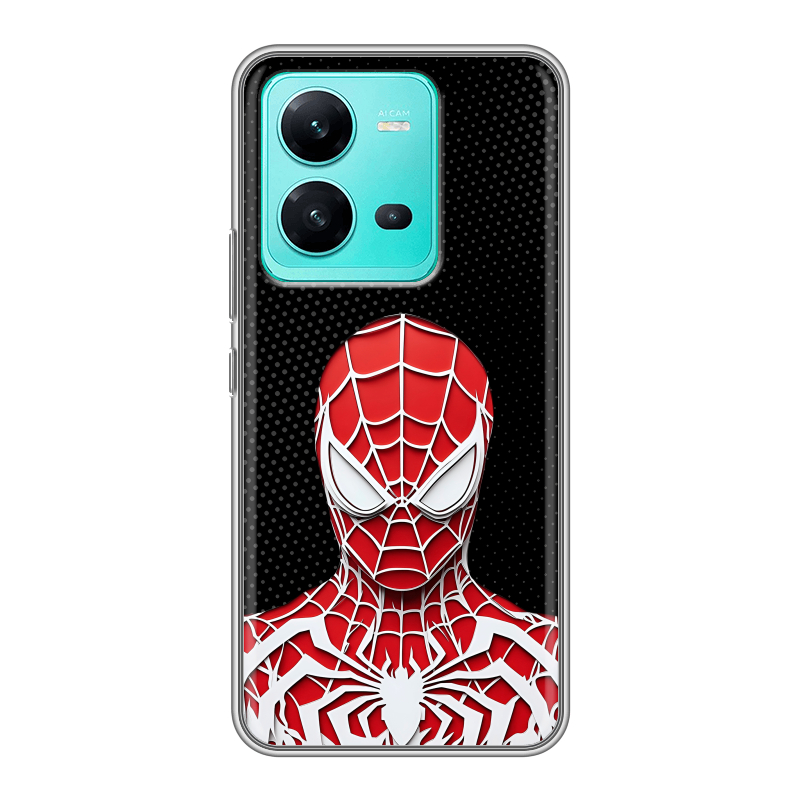 Силиконовый противоударный чехол на Vivo V25 с принтом человек паук spiderman Силиконовый противоударный чехол на Vivo V25 с принтом человек паук spiderman