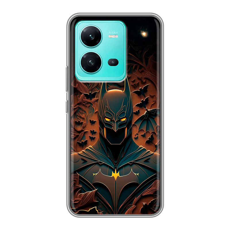 Силиконовый чехол на Vivo V25 с принтом Batman Бэтмен Силиконовый чехол на Vivo V25 с принтом Batman Бэтмен