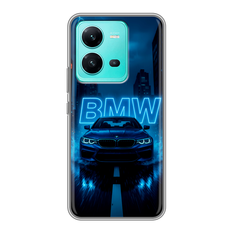 Силиконовый чехол на Vivo V25 с принтом BMW БМВ Силиконовый чехол на Vivo V25 с принтом BMW БМВ