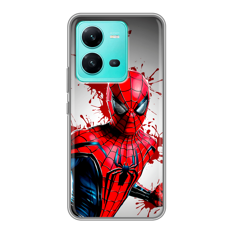 Силиконовый чехол на Vivo V25 с принтом Spiderman Человек паук Силиконовый чехол на Vivo V25 с принтом Spiderman Человек паук