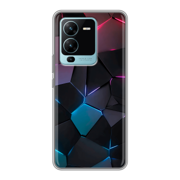 Силиконовый чехол на Vivo V25 Pro с принтом Геометрия неона Силиконовый чехол на Vivo V25 Pro с принтом Геометрия неона