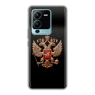 Силиконовый чехол на Vivo V25 Pro с принтом Герб России Силиконовый чехол на Vivo V25 Pro с принтом Герб России