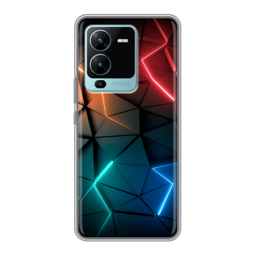 Силиконовый чехол на Vivo V25 Pro с принтом Абстракция неон Силиконовый чехол на Vivo V25 Pro с принтом Абстракция неон