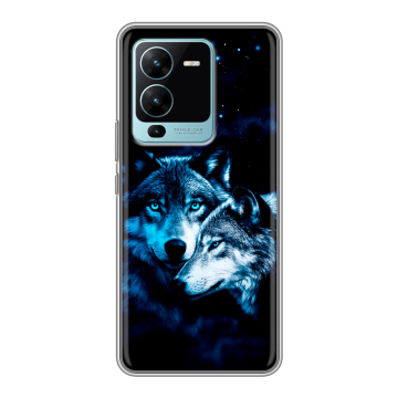 Силиконовый чехол на Vivo V25 Pro с принтом Волки Силиконовый чехол на Vivo V25 Pro с принтом Волки