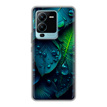 Силиконовый чехол на Vivo V25 Pro с принтом Листья Силиконовый чехол на Vivo V25 Pro с принтом Листья