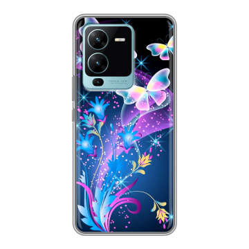 Силиконовый чехол на Vivo V25 Pro с принтом Бабочки