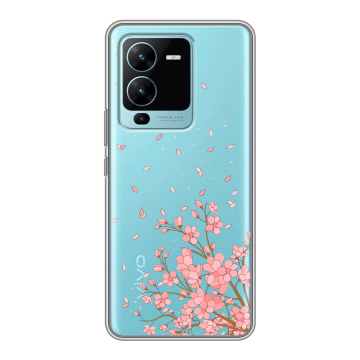 Силиконовый чехол на Vivo V25 Pro с принтом Ветка сакуры