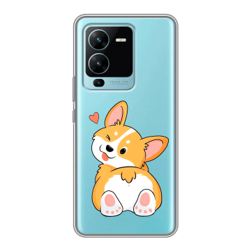 Силиконовый чехол на Vivo V25 Pro с принтом Корги