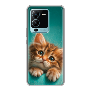 Силиконовый чехол на Vivo V25 Pro с принтом котенок