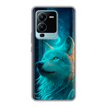 Силиконовый чехол на Vivo V25 Pro с принтом бабочки саккура