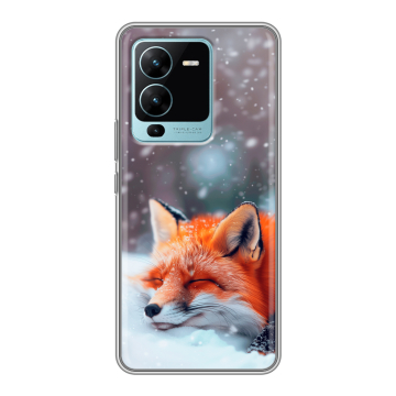 Силиконовый чехол на Vivo V25 Pro с принтом лиса