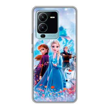 Силиконовый чехол на Vivo V25 Pro с принтом Холодное сердце Frozen