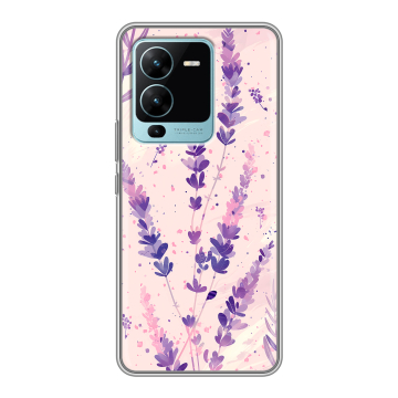 Силиконовый чехол на Vivo V25 Pro с принтом цветы лаванда