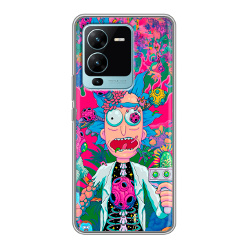 Силиконовый чехол на Vivo V25 Pro с принтом Рик и Морти Rick Morty