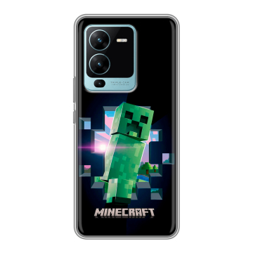 Силиконовый чехол на Vivo V25 Pro с принтом Майнкрафт Minecraft