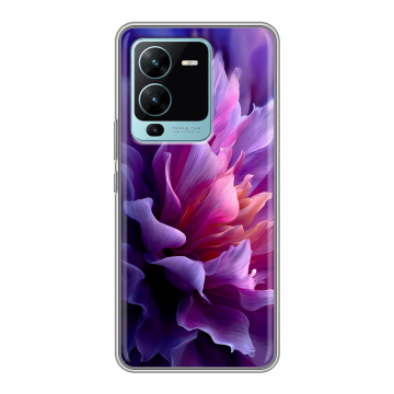 Силиконовый чехол на Vivo V25 Pro с принтом женский цветы