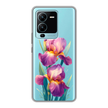 Силиконовый чехол на Vivo V25 Pro с принтом Цветы орхидеи