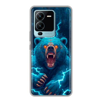 Силиконовый чехол на Vivo V25 Pro с принтом Медведь