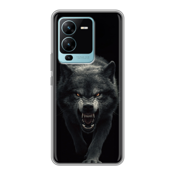 Силиконовый чехол на Vivo V25 Pro с принтом Волк