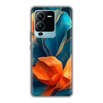 Силиконовый чехол на Vivo V25 Pro с принтом Цветы