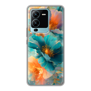 Силиконовый чехол на Vivo V25 Pro с принтом Цветы