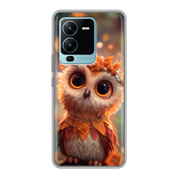 Силиконовый чехол на Vivo V25 Pro с принтом Милая сова