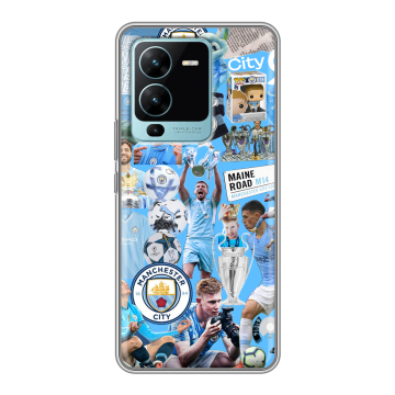 Силиконовый чехол на Vivo V25 Pro с принтом Man City Манчестер Сити
