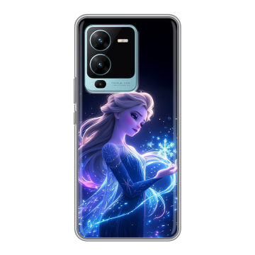 Силиконовый чехол на Vivo V25 Pro с принтом Холодное сердце Frozen