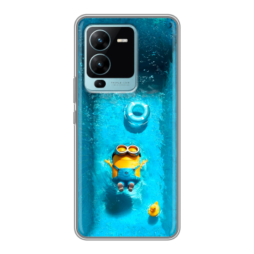 Силиконовый чехол на Vivo V25 Pro с принтом Миньоны