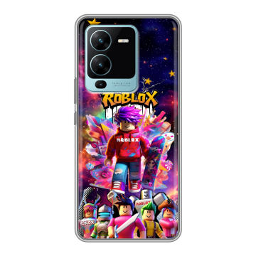 Силиконовый чехол на Vivo V25 Pro с принтом Roblox Роблокс