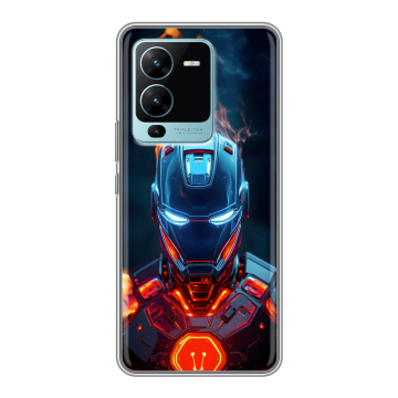 Силиконовый чехол на Vivo V25 Pro с принтом IronMan Железный человек