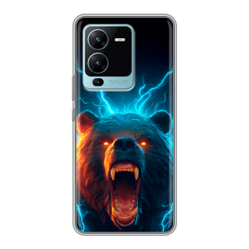 Силиконовый чехол на Vivo V25 Pro с принтом Медведь