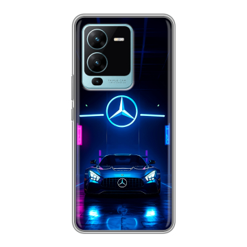 Силиконовый чехол на Vivo V25 Pro с принтом Mercedes Мерседес