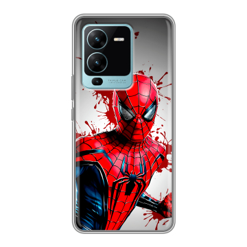 Силиконовый чехол на Vivo V25 Pro с принтом Spiderman Человек паук