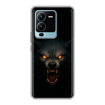 Силиконовый чехол на Vivo V25 Pro с принтом Волк