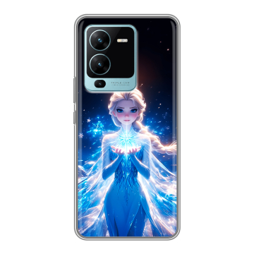 Силиконовый чехол на Vivo V25 Pro с принтом Холодное сердце Frozen