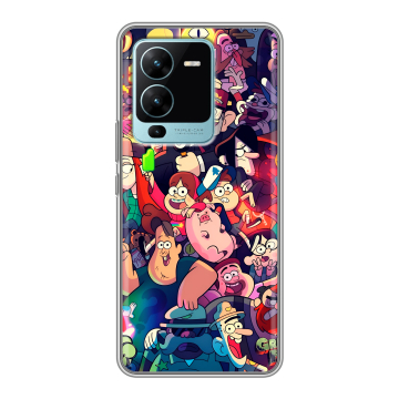 Силиконовый чехол на Vivo V25 Pro с принтом Gravity Falls Гравити Фолз