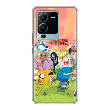 Силиконовый чехол на Vivo V25 Pro с принтом Adventure time Время приключений