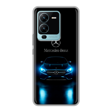 Силиконовый чехол на Vivo V25 Pro с принтом Mercedes Мерседес Силиконовый чехол на Vivo V25 Pro с принтом Mercedes Мерседес