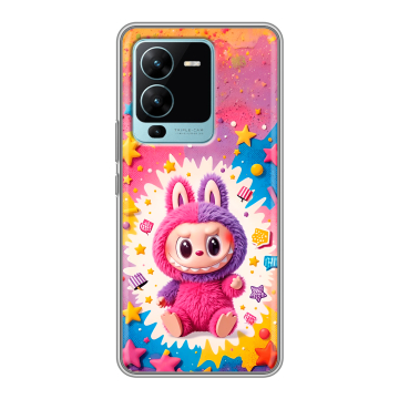 Силиконовый чехол на Vivo V25 Pro с принтом Labubu Лабубу