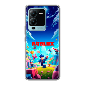 Силиконовый чехол на Vivo V25 Pro с принтом Roblox Роблокс