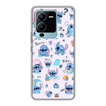 Силиконовый чехол на Vivo V25 Pro с принтом Лило и Стич Силиконовый чехол на Vivo V25 Pro с принтом Лило и Стич