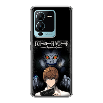 Силиконовый чехол на Vivo V25 Pro с принтом Death note Тетрадь смерти