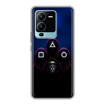 Силиконовый чехол на Vivo V25 Pro с принтом Игра Кальмара