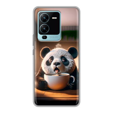 Силиконовый чехол на Vivo V25 Pro с принтом смешная панда