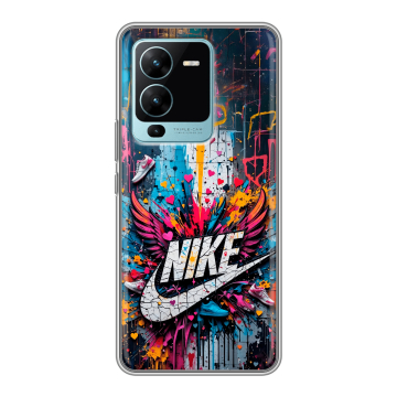 Силиконовый чехол на Vivo V25 Pro с принтом Nike Найк