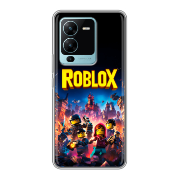 Силиконовый чехол на Vivo V25 Pro с принтом Roblox Роблокс